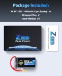 Zeee Premium Pro 1550mAh 4S Lipo Battery 14.8V 150C Ultra-Low IR Soft Pack RC Battery with XT60 Plug for FPV Drone Quadcopter Racing Helicopter Airplane RC Boat RC Car RC Models(2 Pack)