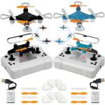 All-Ages Mini Drone with Easy Stunt Flights & 360° Tricks - Perfect Beginner-Friendly Flyer, Mini Drone for Kids with LED & Altitude Hold & Propeller Protection, 360°flips, For Indoor Outdoor (2*Mix)