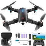 CrazyNov Drone with Camera, 1080P HD FPV Foldable Drone with Brushless Motor Optical Flow, One Key Take Off/Land, 360° Flip, Waypoint Fly, Gesture Selfie, 2 Batteries, Mini Drones for Kids Beginners