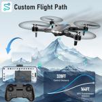 CrazyNov Drone with Camera, 1080P HD FPV Foldable Drone with Brushless Motor Optical Flow, One Key Take Off/Land, 360° Flip, Waypoint Fly, Gesture Selfie, 2 Batteries, Mini Drones for Kids Beginners
