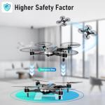 CrazyNov Drone with Camera, 1080P HD FPV Foldable Drone with Brushless Motor Optical Flow, One Key Take Off/Land, 360° Flip, Waypoint Fly, Gesture Selfie, 2 Batteries, Mini Drones for Kids Beginners