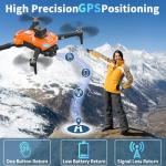 F180 Drones with 4K Camera Adults 4.5" LCD RC Screen, Follow Me Professional Drone GPS Auto Return Home, 5GHz FPV Real-Time RC Quadcopter Dron for Beginner, SD Card, Long Flight Time Under 249g