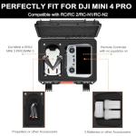 Hard Case for DJI Mini 4 Pro: IP67 Waterproof Carrying Cases for Mini 4/3 Pro/3 Drone Fly More Combo RC 2/RC Smart Controller | Storage Box for Batteries Charger Propellers Accessories (Case Only)