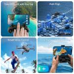 CrazyNov Drone with Camera, 1080P HD FPV Drone with Brushless Motor, One Key Take Off/Landing, Altitude Hold, Gesture Selfie, 3D Flips, 2 Batteries, Drones for Kids Beginners