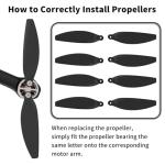 Toladrone 16 PCS Propellers Compatible with TD12PRO/TD12LCD Drones, Quick-Release Replacement Blades Spare Accessories, Low Noise Airscrew Blades