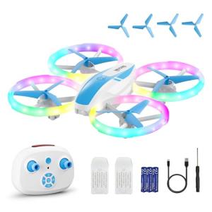 Mini Drone for Kids and Beginners with Fancy LED & Altitude Hold,Birthday Gift for Boys Girls,RC Drone with Propeller Protection,360°Flips,3 Speed Mode,Indoor Outdoor Mini Quadcopter Toy