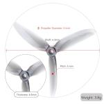 16pcs Fpv Drone Props Propeller: HQProp V2S 5x4.3x3 Tri-Blade 5 Inch Props for 4S 6S FPV Freestyle Racing,8xCW 8xCCW