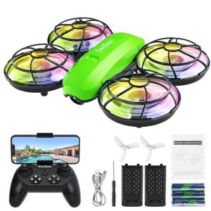 Swifsen Kids Drone with Camera – Mini Rc Toy for Boys, Beginners, Birthday Gifts for Boys and Beginners,Quadcopter Light Toy With 2 Batteries,Rc Drone Indoor Small Helicopter,Altitude Hold