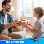 Drone With 4K HD Dual Camera,RC Quadcopter with 2 Batteries,Altitude Hold, One Key Take Off/Landing,Gesture Selfie,Waypoint Fly,Headless Mode,3D Flip,3 Speeds Modes,Drones Gift for Beginners. (Black)