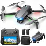 4K GPS Drones with Camera for Adults, 4.5" LCD FPV Screen, 3-Axis Gimbal, 60 Min Flight 2 Batteries, Foldable RC Quadcopter Under 249g, Auto Return Home, Follow Me, Circle Fly, Carrying Case