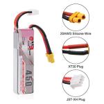 Crazepony 2S HV LiPo Battery, 7.6V 450mAh 80/160C XT30 Plug for Trashcans Larva X Micro FPV Racing Drone Quadcopter - 2PCS