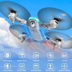 Drone with1080P Camera for Beginners, Foldable Drone with 2 Batteries, Upgrade Altitude Hold, Gesture Selfie, Waypoint Fly, 3D Flip, 3 Speed Mode, Circle Fly, One Key Start