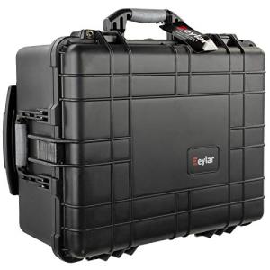 Eylar Medium 24" Protective Roller Camera Hard Case for Cameras, Drones, Tools, and AV Equipment with IP67 Waterproof, Shock Resistant, and Customizable Foam Inserts (Black)