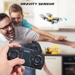 SIMREX X300C Mini Drone with Camera 720P HD FPV, RC Quadcopter Foldable Drone With Altitude Hold, 3D Flip, Headless Mode, Gravity Control and 2 Batteries, Gifts for Kids, Adults, Beginner, Yellow