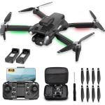 4K Camera Drone for Kids 8-12 & Adults - Beginner-Friendly Mini Drone with Emergency Stop, Headless Mode,360° Flips, Carrying Case & 2 Batteries, RC Quadcopter Toys for Boys Girls Age 6-14-Charcoal black