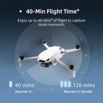 Skyrover S1 Mini Drone with Camera 4K/60fps Video, 48MP Photo with 8K Image Quality, 3-Axis Gimbal Stabilization, 39,000ft Video Transmission, 40-Min Flight Time, Under 249g, Auto Track