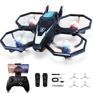 Drones for Kids with Camera, Remote Control Mini Drones for Adults with Altitude Hold, One-Key Take Off/Landing, 3 Speed Modes, Headless Mode, 2 Batteries 1080P HD RC Quadcopter for Boys and Beginners