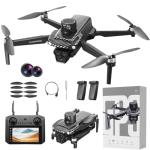 GPS Remote Control Drone, HD Quadcopter with 4K Camera, 7.4V 3000mAh Battery (2 Batteries), 4.5-Inch FPV Screen, 5G Real-Time Transmission, Laser Obstacle Avoidance, Brushless Motor, Optical Flow Positioning, LED Lights, Altitude Hold, Intelligent Hover, One-Button Takeoff, Return on Loss of Control, Low Battery Return, Surround Flight, Waypoint Function, Follow Me, 200g Lightweight Design, Suitable for Beginners and Professionals, Outdoor Aerial Photography Drone