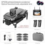 GPS Remote Control Drone, HD Quadcopter with 4K Camera, 7.4V 3000mAh Battery (2 Batteries), 4.5-Inch FPV Screen, 5G Real-Time Transmission, Laser Obstacle Avoidance, Brushless Motor, Optical Flow Positioning, LED Lights, Altitude Hold, Intelligent Hover, One-Button Takeoff, Return on Loss of Control, Low Battery Return, Surround Flight, Waypoint Function, Follow Me, 200g Lightweight Design, Suitable for Beginners and Professionals, Outdoor Aerial Photography Drone