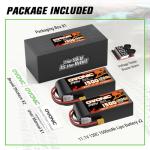 OVONIC Lipo Battery 11.1V 120C 1500mAh 3S RC Battery with XT60 Plug for FPV Racing Drone Quadcopter Helicopter Airplane RC Boat RC Car RC Models(2 Pack)(with Lipo Voltage Checker)