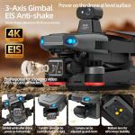 NewUpgraded Touch Screen Tablet Remote PRO Drones with Camera for Adults 4K HD, 360 Obstacle Avoidance, Payload Release, 3 Axis Gimbal Anti-shake, 84 Minutes Long Battery, Up to 5 Miles Range, Time-lapse, 50×Zoom, Rainproof, High wind resistance