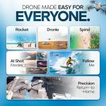 DCX Volo X EZ AI Drones – Drones with Camera for Adults 4k AI-Assisted Flight Control – FAA Approved Drone 4k Camera, 360° Obstacle Avoidance, U.S. Support – Beginner Drone for Adults