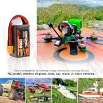 OVONIC 14.8V 120C 1500mAh 4S Lipo Battery Battery with XT60 Plug for FPV Drone Quadcopter Helicopter Airplane RC Boat RC Car RC Models(2 Pack)