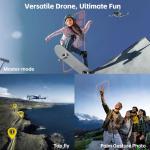 Auto Hover Foldable Drone with Camera for Adults 4K HD, Super Endurance WiFi Quadcopter Drones with Brushless Motor, 2650 FT Control Range, 60+ Min Extended Flight Time, Follow Me Feature (3 Batteries) for Beginners