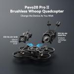 BETAFPV Pavo20 Pro II Brushless Whoop Quadcopter Compatible for O4/O4 Air Unit Pro, with HD VTX Bracket, F4 2-3S 20A AIO FC, LAVA 1104 7200KV Brushless Motors, COB LED Strip for FPV Freestyle Shooting