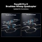 BETAFPV Pavo20 Pro II Brushless Whoop Quadcopter Compatible for O4/O4 Air Unit Pro, with HD VTX Bracket, F4 2-3S 20A AIO FC, LAVA 1104 7200KV Brushless Motors, COB LED Strip for FPV Freestyle Shooting