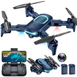 REDRIE Drone with Camera - Foldable Drone for Kids Adults with 1080P FPV Camera, Upgrade Altitude Hold, Gestures Selfie, Waypoint Fly, Headless Mode, 3D Flip, One Key Start, 3 Speed Mode, Circle Fly, 2 Batteries