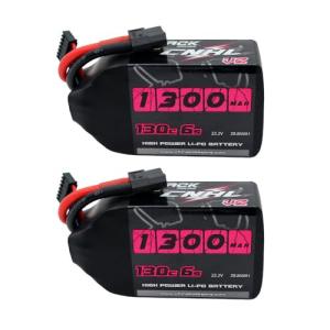CNHL 1300mAh 130C 6s Lipo Battery 22.2V with XT60 Plug for FPV Drone Racing RC Quadcopter Helicopter Airplane(2 Packs)