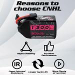 CNHL 1300mAh 130C 6s Lipo Battery 22.2V with XT60 Plug for FPV Drone Racing RC Quadcopter Helicopter Airplane(2 Packs)