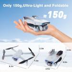 Drone with Camera for Adults and Beginners,Drones for kids 1080P HD FPV,Brushless Motor, Gesture Control, One Key Start/Land, 360° Flip, Waypoints Fly, 3 Speed Mode,Kids Drone Toys Gifts for Boys