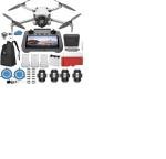 DJI Mini 4 Pro Folding Drone with RC 2 Remote (With Screen) Fly More Combo, 4K HDR Video Camera for Adults, Under 249g, Omnidirectional Sensing, 3 Batteries Bundle with 128 gb SD Card Strobe Lights and More
