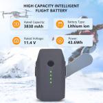 Dalkat Dalee 2 Pack Mavic Pro Battery for DJI, Intelligent Flight Batteries Replacement Compatible with DJI Mavic Pro, Mavic Pro Platinum, Mavic Pro Alpine White Drone Battery 3830mAh 11.4V