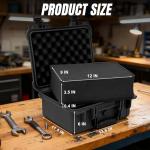 Jack Boss 14x 11.5x 6 Inch Hard Case, Portable Weather Waterproof Protective Camera Case with Customizable Foam, Fit Use of Drones, Camera, Equipments, Black