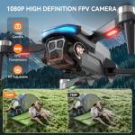 Skyvoyant Drone with Camera - Foldable Brushless Motor Drone for Adults/Kids, 1080P HD RC quadcopter. Waypoint Fly, Altitude Hold, One Key Take Off/Landing, Gesture Selfie, 3D Flip, Long Flight Time