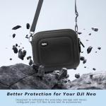 Krypthos Carrying Case for DJI Neo, Portable Shoulder Bag Travel Neo Case with Elastic Strap to Fix DJI Neo Drone, Suit for Travel and Home Storage Drone and Its Accessories Black- Not for Neo 2