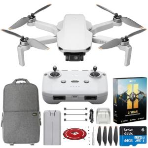 DJI Mini 4K Drone Quadcopter with Camera for Adults, Under 249 g, 3-Axis Gimbal Stabilization, 10km Video Transmission, Auto Return, Wind Resistance, 31-Min Flight Bundle with Deco Gear Accessories