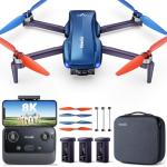 Veeniix V11MINI 4K,Drones with Camera for Adults 4K Video 8K Photo,Under 249g,3-Axis Gimbal,20000ft FPV Transmission,Vertical Shooting,GPS with Beeper,for Adults,Beginner,Fly More Combo(96-Min Flight)