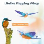 Go Go Bird Bionic RC Bird, Remote Control Flying Bird, Single Flapping-Wing Design Bird Toy, 6-axis Gyro, Easy Indoor & Outdoor RC Toys for Kids, Boys and Girls - Kingfisher