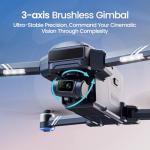 Holy Stone HS600D Drone with 8K Camera for Adults, 3 Axis Gimbal, 4K/30fps Video, 80 Min Flight Time with 2 Batteries, 20000ft FPV Transmission Professional Drone, Auto Return, Beginner Mode, gift