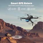 GPS Drone with EIS 2K Camera for Adults, 7.22 inch Screen on Remote Controller,FPV RC Drones with Al Track&Night Shot with Professional GPS,Auto Return Follow Me for Beginner,Long Range Transmission, 2 Batteries 64min Flight Time,Handbag Under 249g