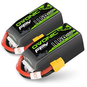 OVONIC 100C 6S 1150mAh 22.2V LiPo Battery for RC FPV Racing Drone Quadcopter - XT60 Plug（2pcs）