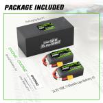 OVONIC 100C 6S 1150mAh 22.2V LiPo Battery for RC FPV Racing Drone Quadcopter - XT60 Plug（2pcs）