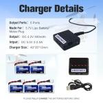 URGENEX 3.7V Drone Battery 380mAh 25C 1S Lipo Battery Fit for SYMA Holy Stone Drone Quadcopter Aircraft Parts 5PCS RC Battery with 5in1 Charger