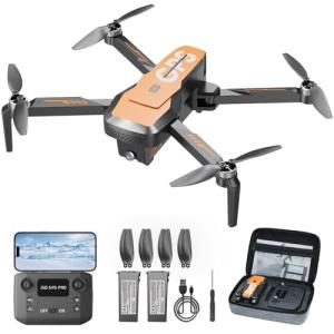 Drone with 2K Camera for Adults - GPS Drones with Auto Return, Brushless Motor, Foldable Mini RC Quadcopter for Kids Beginners with FPV Live Video, Follow Me, 2 Batteries Long Flight Time Under 249g