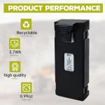 sea jump 2PCS 3.7V 1000mAh Lipo Battery Suitable for E88 E88MAX E99 E99MAX BD101 P15PRO P8 A13 A15 K10MAX RC Drone, Aerial Quadcopters High-Capacity Battery Spare Parts