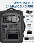 PEKREWS Mavic 3 Pro Case, Mavic 3 Case, Expandable Carry On Drone Bag for DJI RC/Pro/N1 Controller, Travel Large Capacity RC Pro Backpack Fits 17.3 Inch Laptop and DJI Fly More Combo Accessories